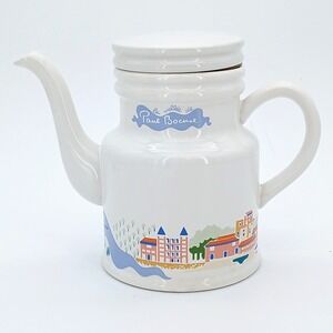 Paul Bocuse La Vallee De Teapot Coffee Pot '87 Japan Vintage Countryside Village